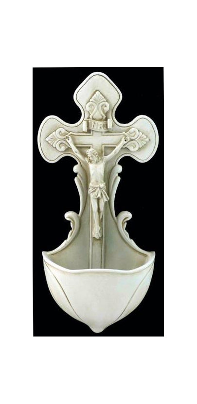 Crucifixion Font Lightly Antiqued Resin 7.5-inch