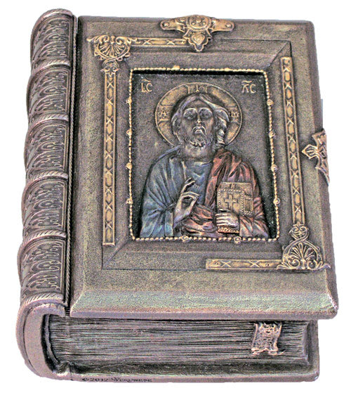 Christ The Teacher Box In Cold Cast Bronze With Highlights 4X3X1.75-inch