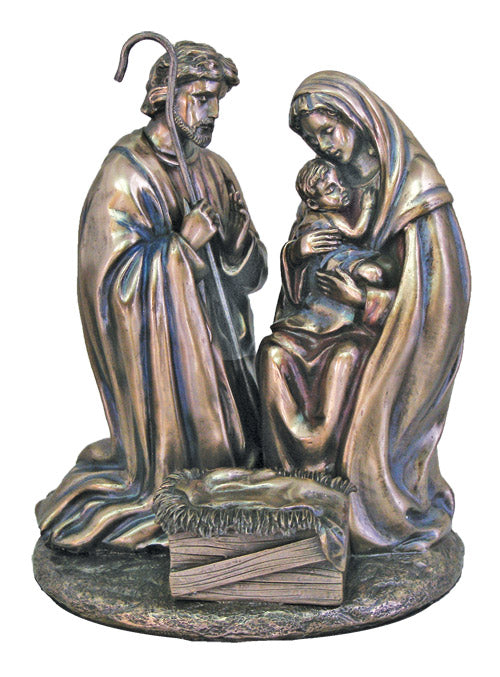 Holy Family Nativity In Cold Cast Bronze 8-inch