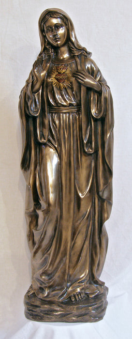 Immaculate Heart Of Mary Cold Cast Bronze Indoor 39-inch