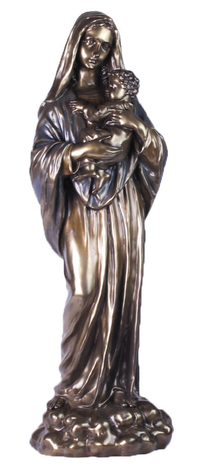 Madonna And Child In Cold Cast Bronze 28-inch