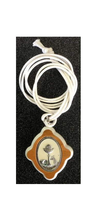 First Communion Necklace With White Cord 26-inch