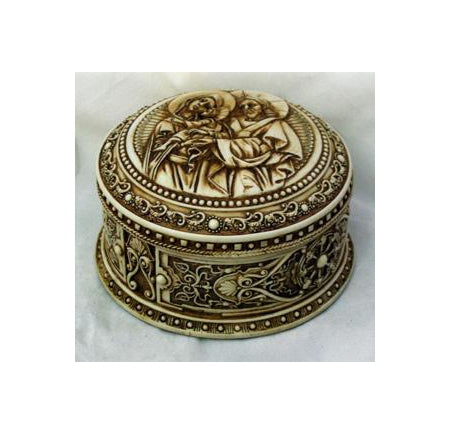 Holy Family Box Antique Finish Gift Boxed 4-inch Diameter