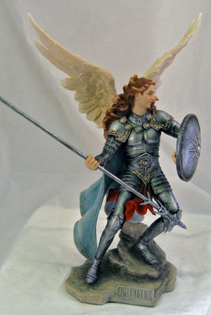 Archangel Raphael Hand-Painted In Full Color 13.5-inch