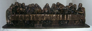 Last Supper- Hand-Painted Cold Cast Bronze 29X7X8-inch