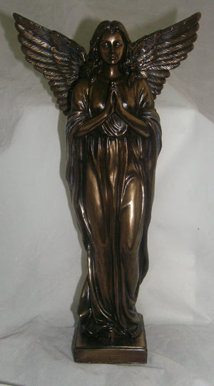 Praying Angel In Cold Cast Bronze 12.5-inch