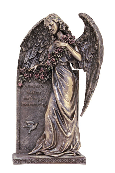Sorrowful Standing Angelhand-Painted Cold Cast Bronze 10.5-inch