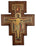 San Damian On Walnut Stained 1-inch Thick Cross 18-inch Tall