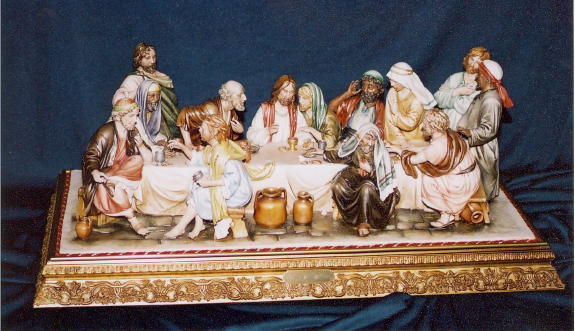 Capodimonte Last Supper By Luciano Cazzola Hand-Painted Porcelain 30X12X15-inch