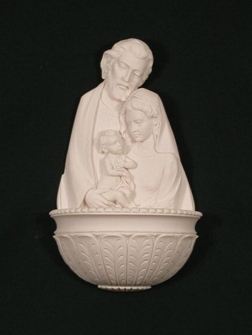 Holy Family Font White Alabaster 9.25-inch