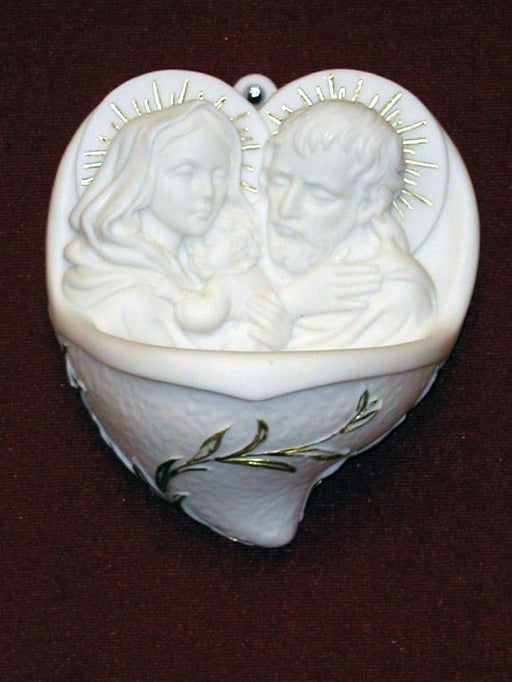 Holy Family Font White Alabaster 5-inch