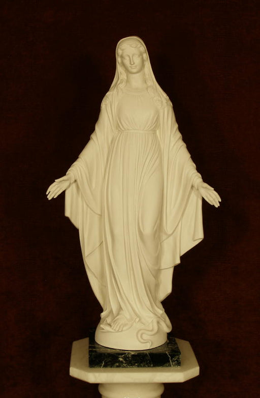 Lady Of Grace White Alabaster 24-inch