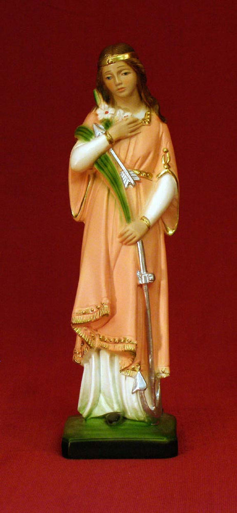 Saint Philomena Hand-Painted Alabaster 8.5-inch