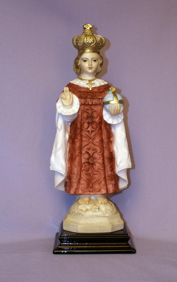 Infant Of Prague Hand-Painted Alabaster 8.5-inch