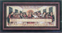 Last Supper In Relief Plaque Hand-Painted Alabaster 13X7-inch
