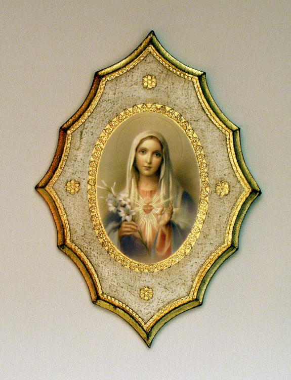 Immaculate Heart Of Mary Florentine Plaque 7.5X10.5-inch