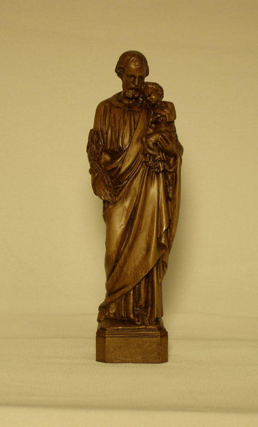 Saint Joseph And Child Brown Alabaster 6.75-inch