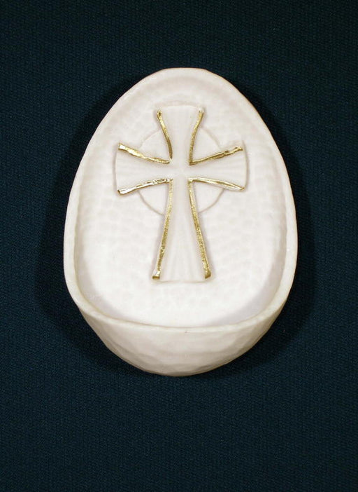 Cross Font White Alabaster 3.75-inch