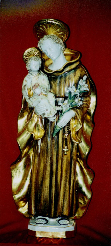Saint Anthony And Child Hand-Painted Ceramic 25-inch