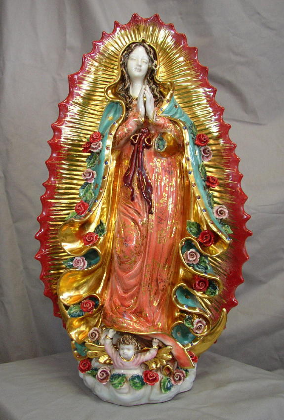 Our Lady Of Guadalupe Hand-Painted Ceramic 24-inch