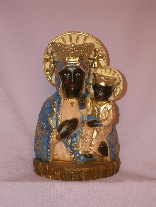 Our Lady Of Czestochowa Hand-Painted Alabaster 7.75-inch