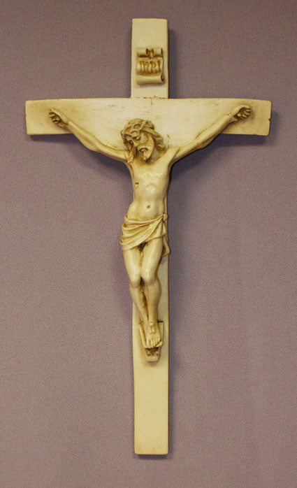 Crucifix Antiqued Alabaster 9.5-inch