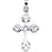 14K White Gold Cross Pendant with Design