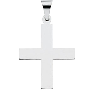 14K White Gold Greek Cross Pendant