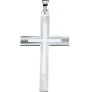 Sterling Silver Extra Heavy Cross Pendant Necklace Set