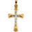14K Yellow Gold Two Tone Crucifix Pendant