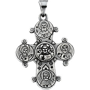Sterling Silver Dagmar Cross Pendant Necklace Set