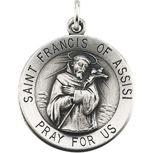 Sterling Silver Saint Francis Of Assisi Pendant Necklace Set
