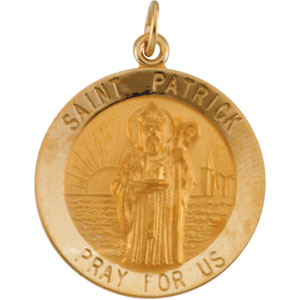 14K Yellow Gold Saint Patrick Pendant