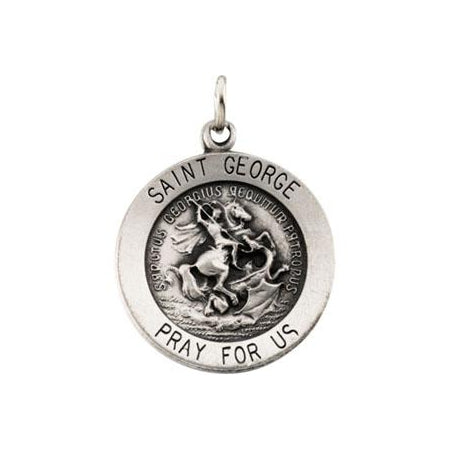 Sterling Silver Round Saint George Pendant