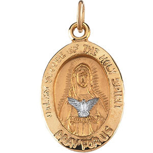 14K Yellow Gold/White Two Tone Mary Of Holy Spirit M