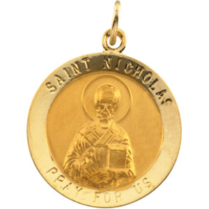 14K Yellow Gold Saint Nicholas Pendant