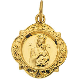 14K Yellow Gold Our Lady Of Perpetual Help Med