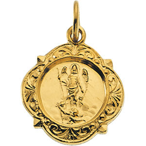 14K Yellow Gold Saint Raphael Pendant