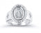 Sterling Silver Miraculous Medal Crystal Cubic Zircon Ring Size 8