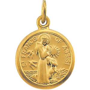 14K Yellow Gold Saint Francis Of Assisi Charm
