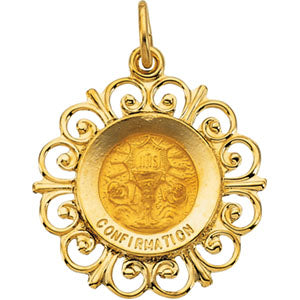 14K Yellow Gold Round Confirmation Pendant