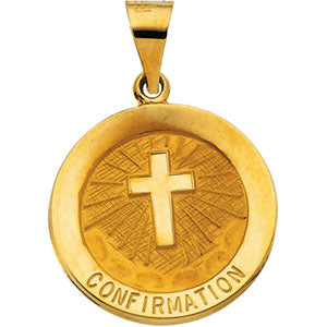 14K Yellow Gold Hollow Confirmation Pendant