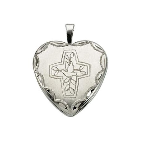 Sterling Silver Cross With Dove Locket