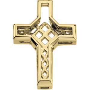 14K Yellow Gold Diamond Unity Cross