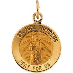 14K Yellow Gold Saint Jude Thaddeus Pendant