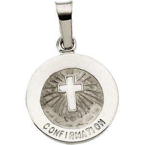 14K White Gold Confirmation Pendant with Cross