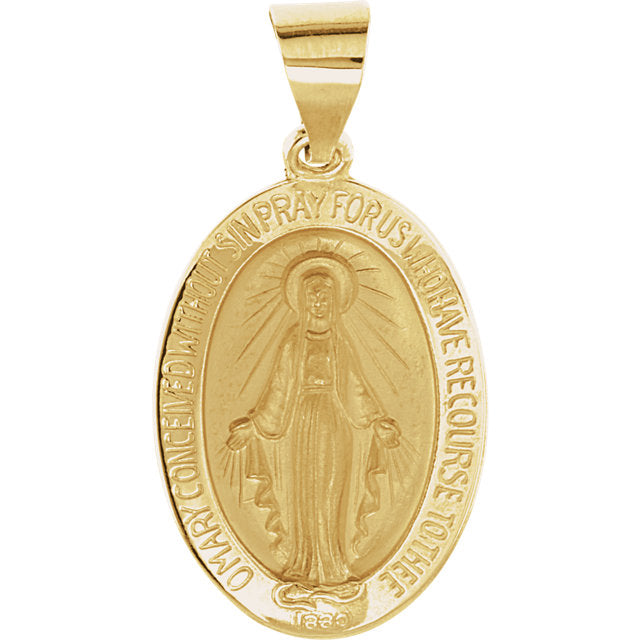 14K Yellow Gold Miraculous Medal - Medium